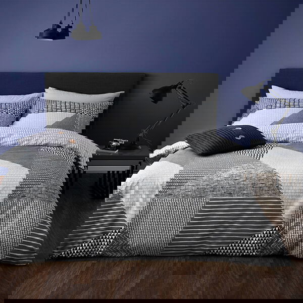 Catherine Lansfield Larsson Geo Single Duvet Set Grey
