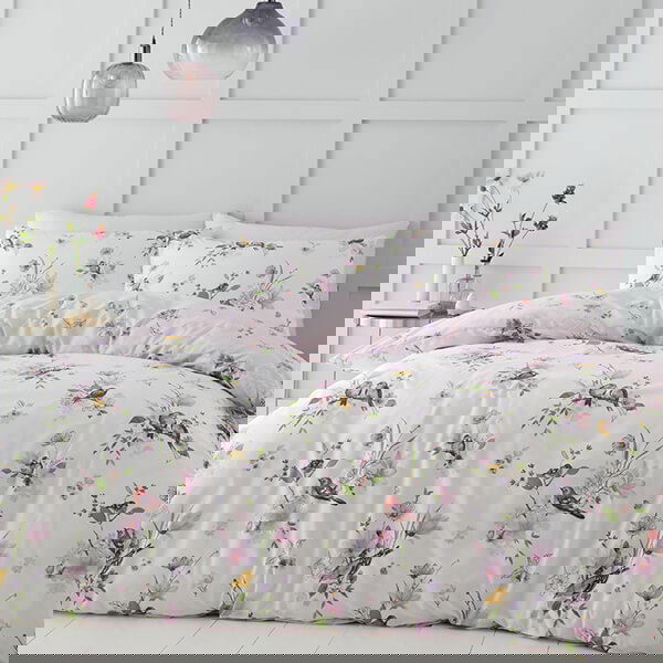 Catherine Lansfield Songbird King Duvet Set Pink