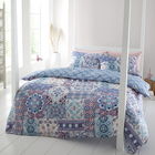 Catherine Lansfield Boho Patchwork King Duvet Set Blue