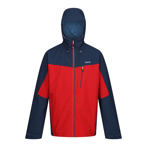 Regatta Mens Birchdale Waterproof Coat Red Moonlight Denim