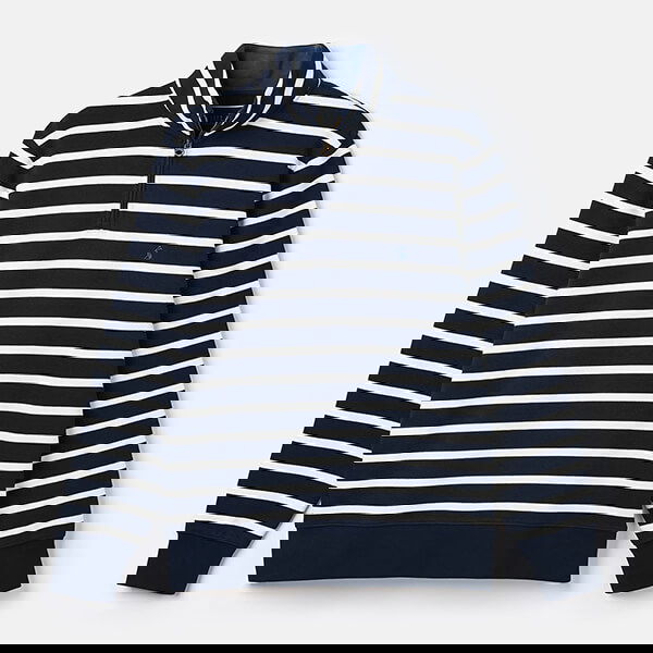 Joules Mens Navy Stripe Alistair Quarter Zip Sweatshirt