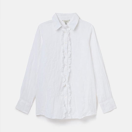 Joules Chalk White Selene Linen Blouse