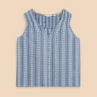 White Stuff Rhiannon Organic Cotton Vest Blue Multi