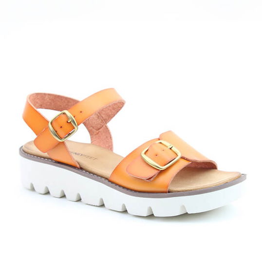Heavenly Feet Orange Trudy Sandals