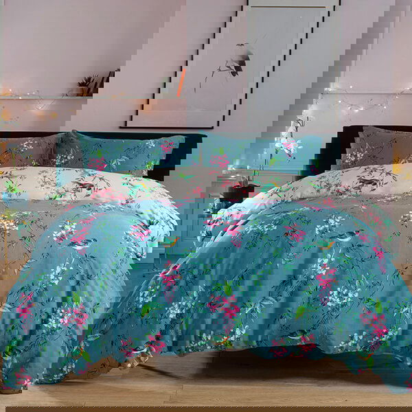 Deyongs Bird Garden Superking Duvet Set Teal