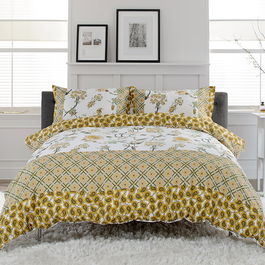 Deyongs Jacobean Double Duvet Set Sage and Gold