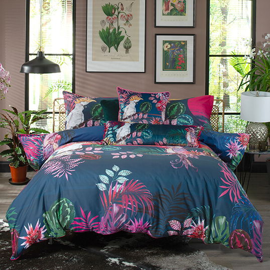 House of Norris The Parrot and the Cockatoo Double Duvet Set Multi