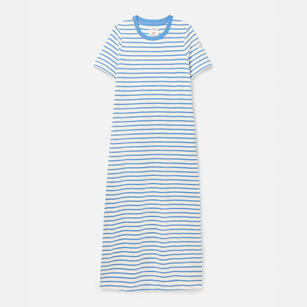 Joules Blue Stripe Cleo Short Sleeve Dress