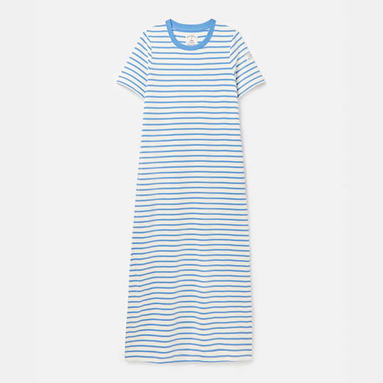 Joules Blue Stripe Cleo Short Sleeve Dress