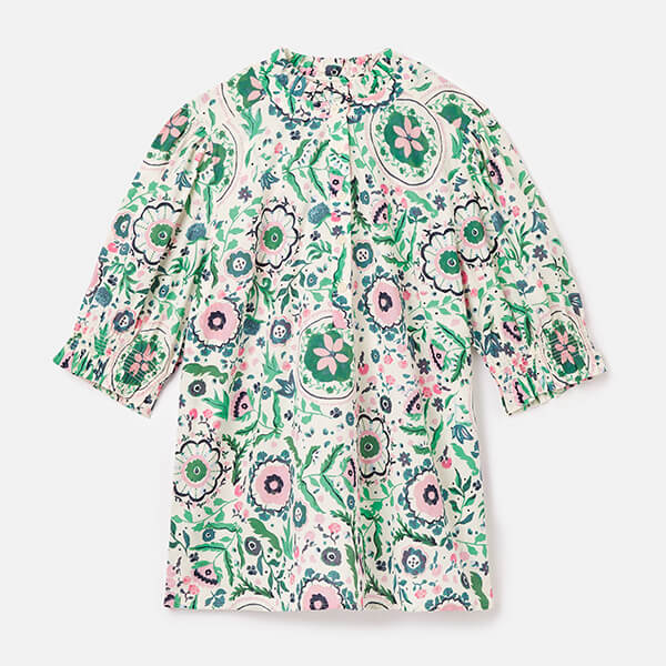 Joules Cream Floral Elle Frill Blouse