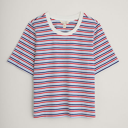 Seasalt Copseland Striped T-Shirt Tri Pellitras Chalk Relish