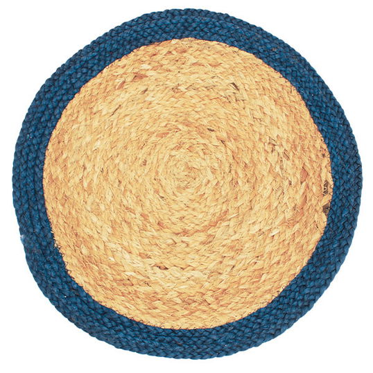 Walton & Co Blue Fiesta Circular Jute Placemat