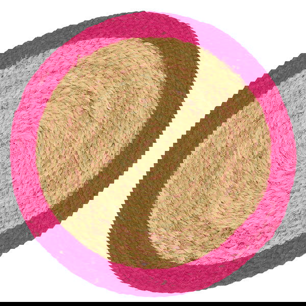 Walton & Co Pink Fiesta Circular Jute Placemat
