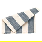 Walton & Co Flint Blue Wide Stripe Set of 4 Napkins