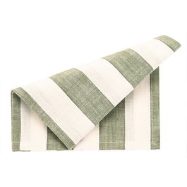 Walton & Co Olive Wide Stripe Set of 4 Napkins
