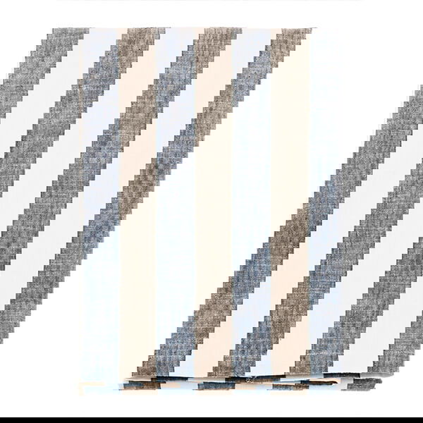 Walton & Co Flint Blue Wide Stripe Tablecloth 150x300cm