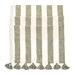 Walton & Co Olive Wide Stripe Table Runner 40x180cm