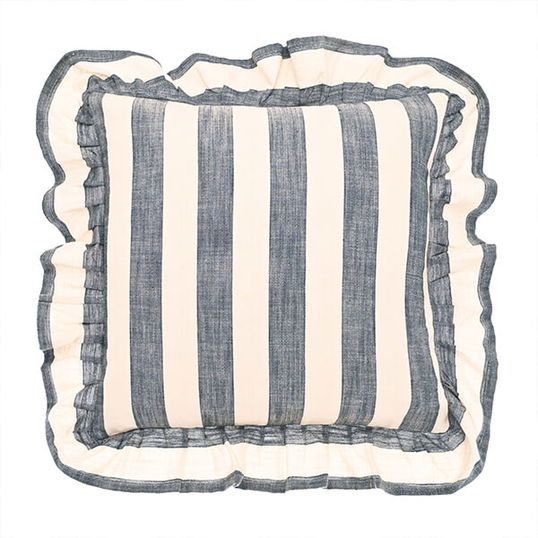 Walton & Co Flint Blue Wide Stripe Poly Filled Cushion