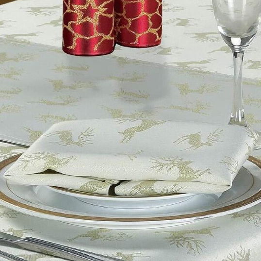Le Chateau Cream Reindeer Pack of 4 Napkins