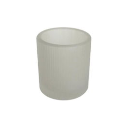 Prices Ribbed Frosted Glass Tealight Holder