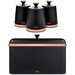 Tower Cavaletto Black 4 Piece Kitchen Storage Set
