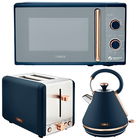 Tower Cavaletto Midnight Blue 1.7L Pyramid Kettle, 2 Slice Toaster & 20L Microwave Set