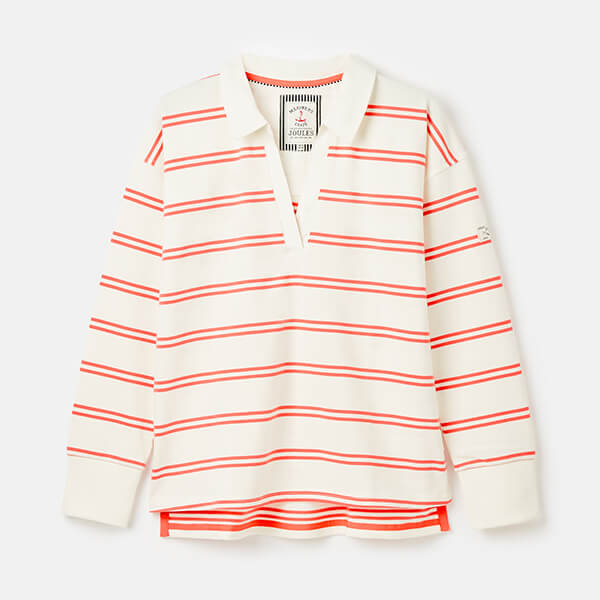 Joules Coral Stripe Bayside Sweatshirt
