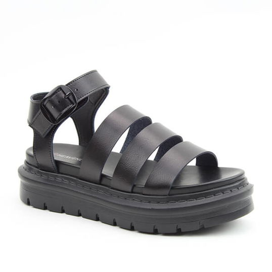 Heavenly Feet Black Saffron Chunky Sandals