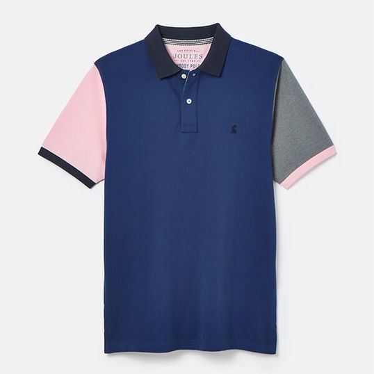 Joules Mens Blue Colour Block Woody Polo Shirt