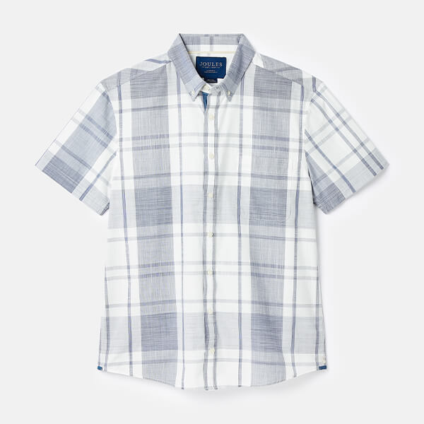 Joules Mens Blue Check Wilson Short Sleeve Shirt