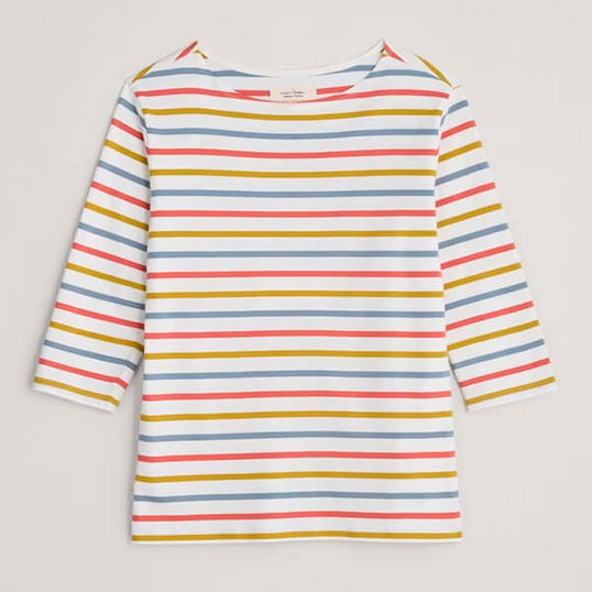 Seasalt Sailor Top Tri Breton Chalk Crab Shell