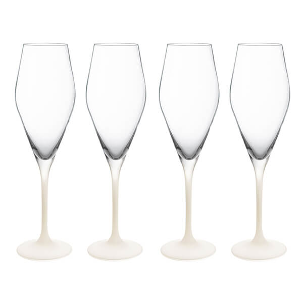 Villeroy & Boch Manufacture Rock Blanc Set of 4 Champagne Flutes