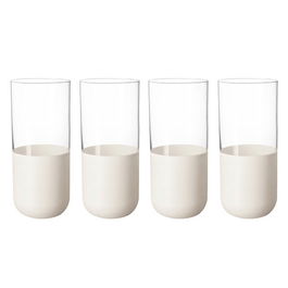 Villeroy & Boch Manufacture Rock Blanc Set of 4 Longdrink Tumblers