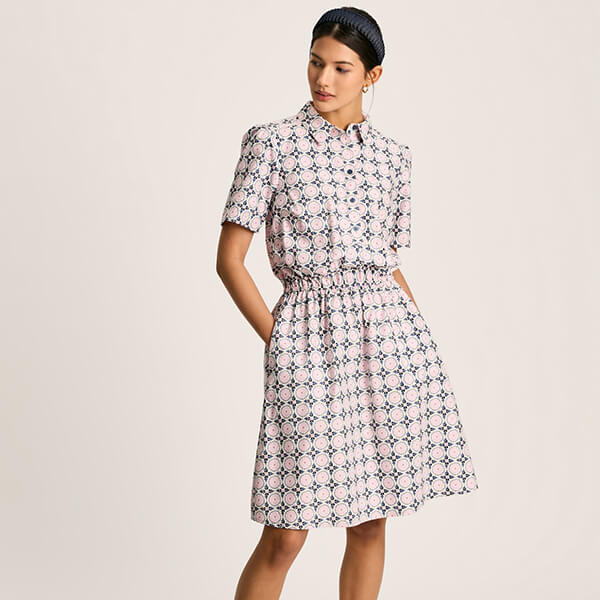 Joules Pink Blue Printed Opal Tennis Dress