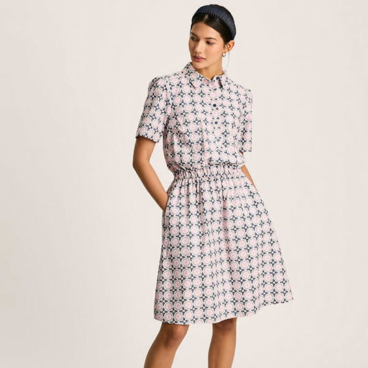 Joules Pink Blue Printed Opal Tennis Dress