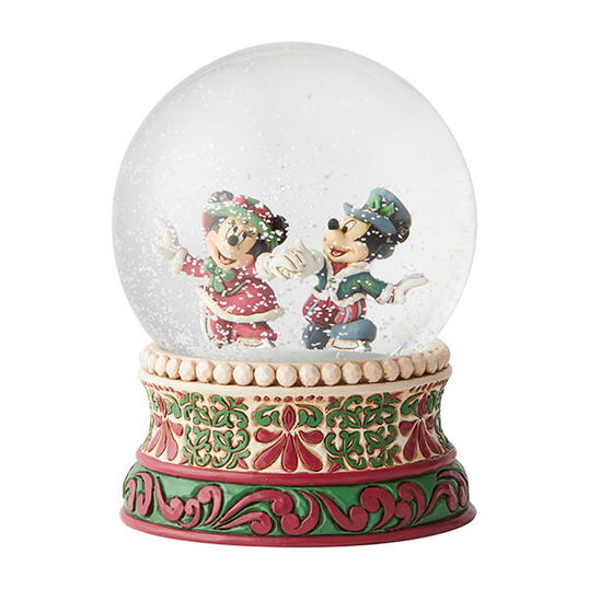 Disney Traditions by Jim Shore Splendid Skaters Mickey and Minnie Mouse Waterball