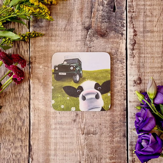 Lucy`s Farm Defender Moo Melamine Coaster