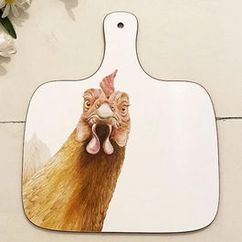 Lucy's Farm Vivienne the Chicken Design Large Chopping Board