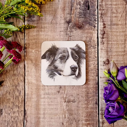 Lucy`s Farm Narla the Collie Melamine Coaster
