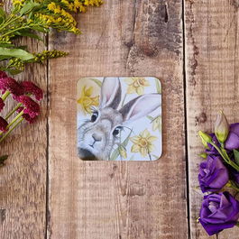 Lucy's Farm Spring Bunny Melamine Coaster
