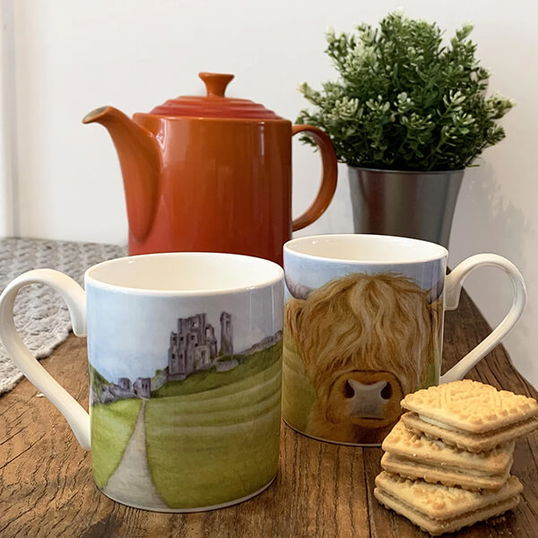 Lucy`s Farm Hairy Moo Selfie at Corfe Castle Cow Regular Mug