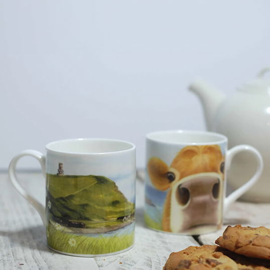 Lucy`s Farm Moo Selfie at Kimmeridge Cow Regular Mug