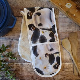 Lucy's Farm 'Moo Mum' Cow Double Oven Gloves