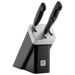 Zwilling J A Henckels Four Star 4 Piece Black Knife Block Set with KiS Technology