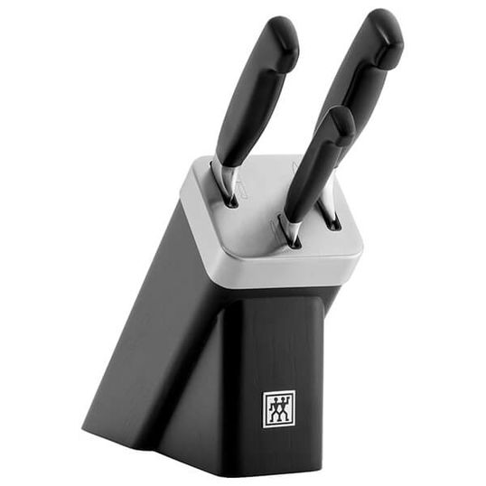 Zwilling J A Henckels Four Star 4 Piece Black Knife Block Set with KiS Technology