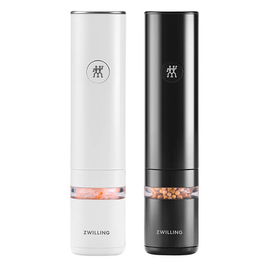 Zwilling Enfinigy 2 Piece Electric Spice Mill Set, Black & White