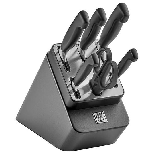 Zwilling J A Henckels Four Star 7 Piece Knife Block Set with v2.0 KiS Technology, Anthracite