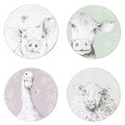 English Tableware Company Fieldview Farm Set of 4 Round Coasters