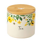 English Tableware Company Bee Beautiful Tea Canister with Bamboo Lid