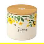 English Tableware Company Bee Beautiful Sugar Canister with Bamboo Lid